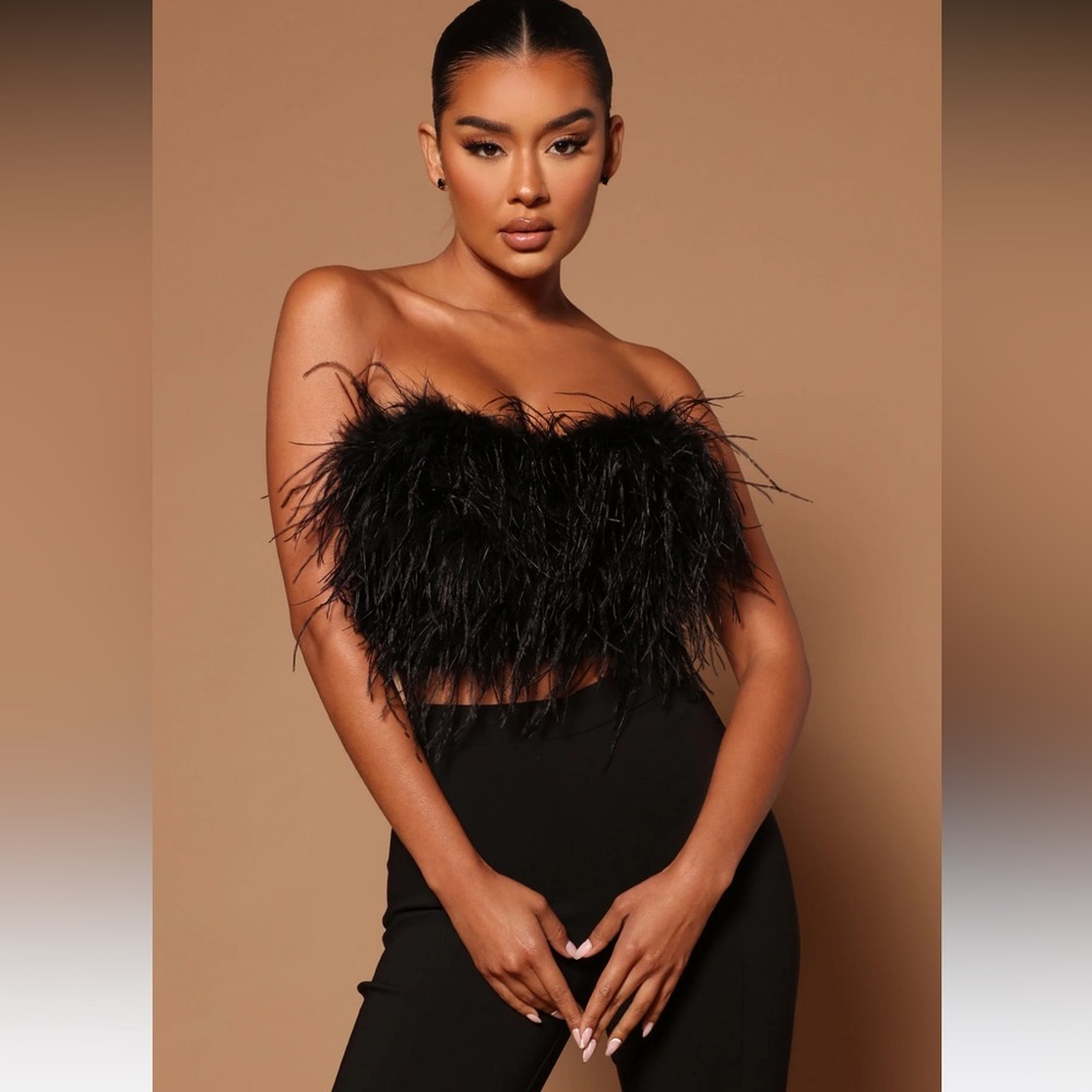 Feather corset top